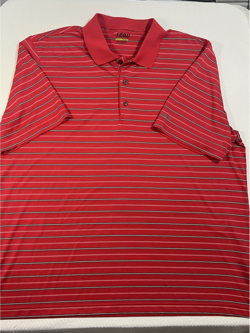IZOD Performance Golf Polo Shirt XXL Red Striped